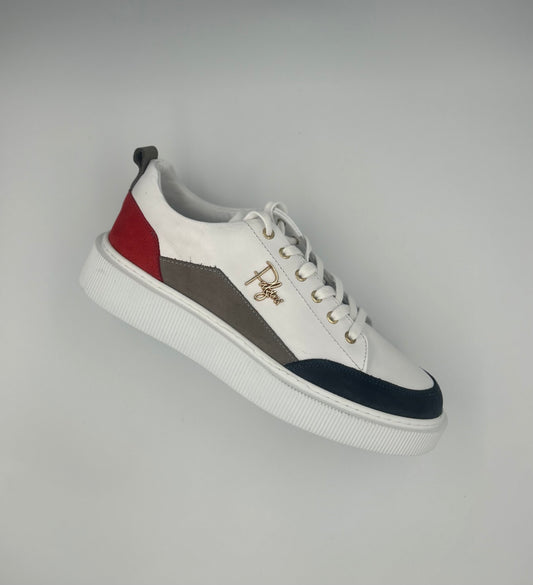 "SATURN" LOW-TOP SNEAKERS WITH MULTI-COLOURED SUEDE PANALS
